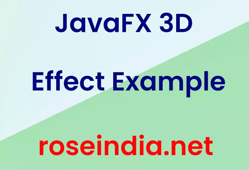JavaFX 3D Effect Example