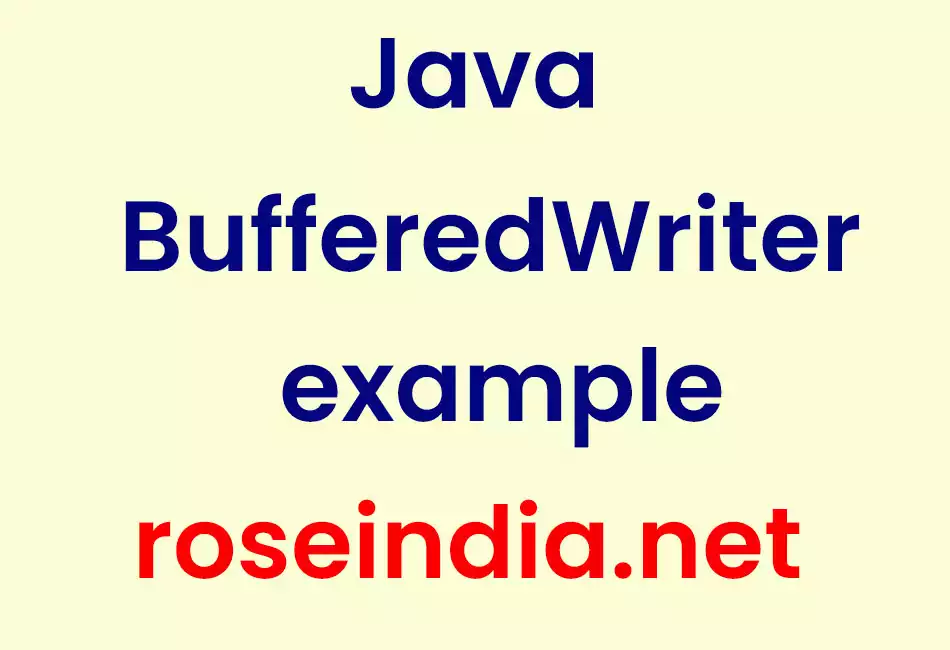 Java BufferedWriter example