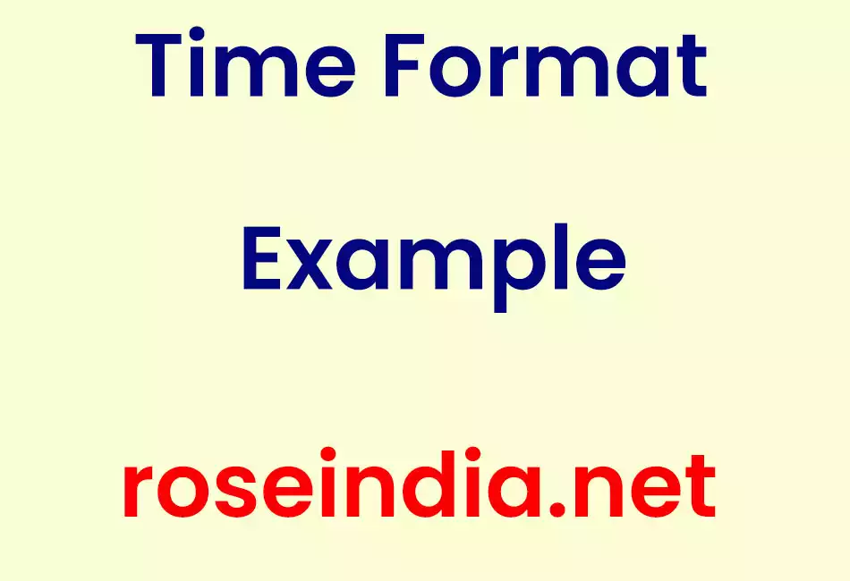 Time Format Example