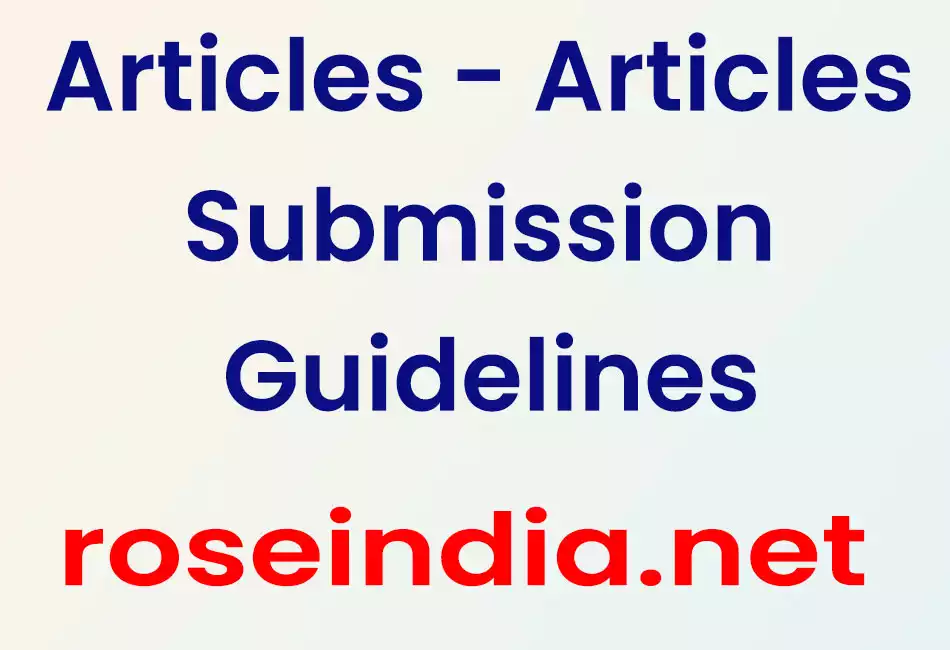 Articles - Articles Submission Guidelines