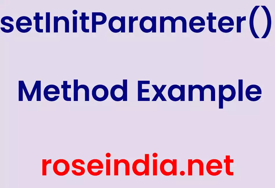 setInitParameter() Method Example