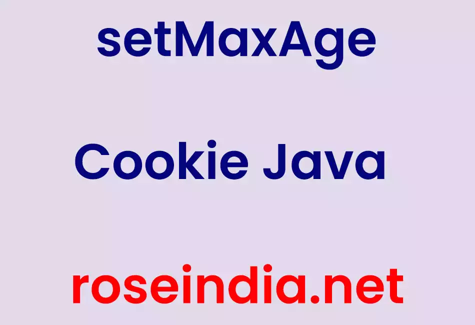 setMaxAge Cookie Java