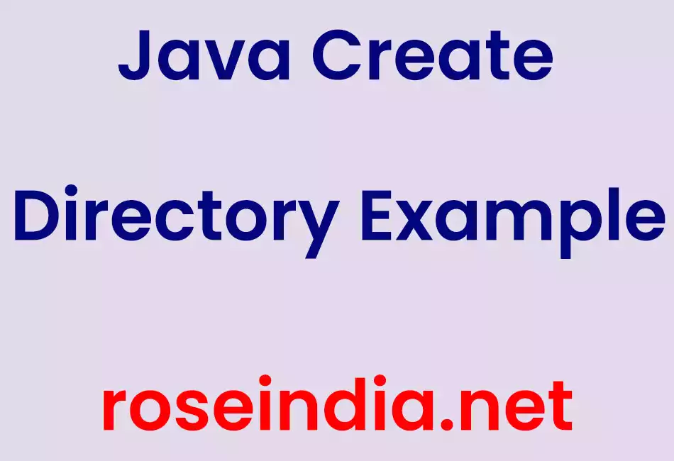 Java Create Directory Example