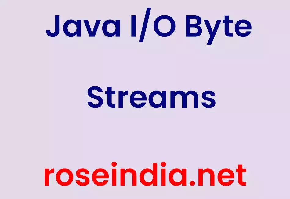 Java I/O Byte Streams