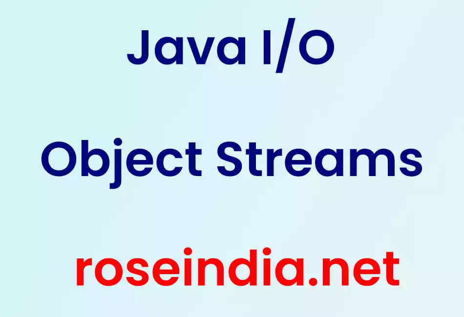 Java I/O Object Streams