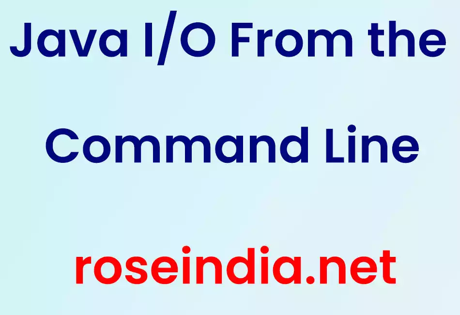 Java I/O From the Command Line