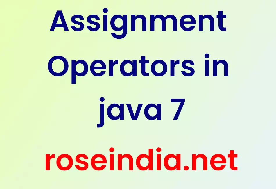 Assignment Operators in java 7