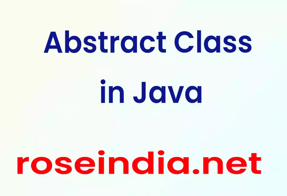 Abstract Class in Java