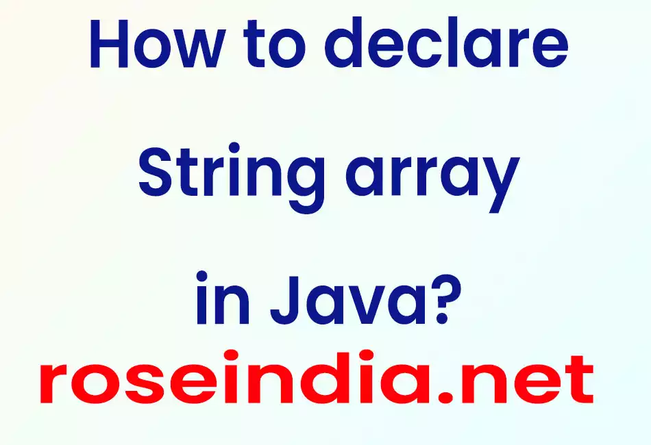 How to declare String array in Java?