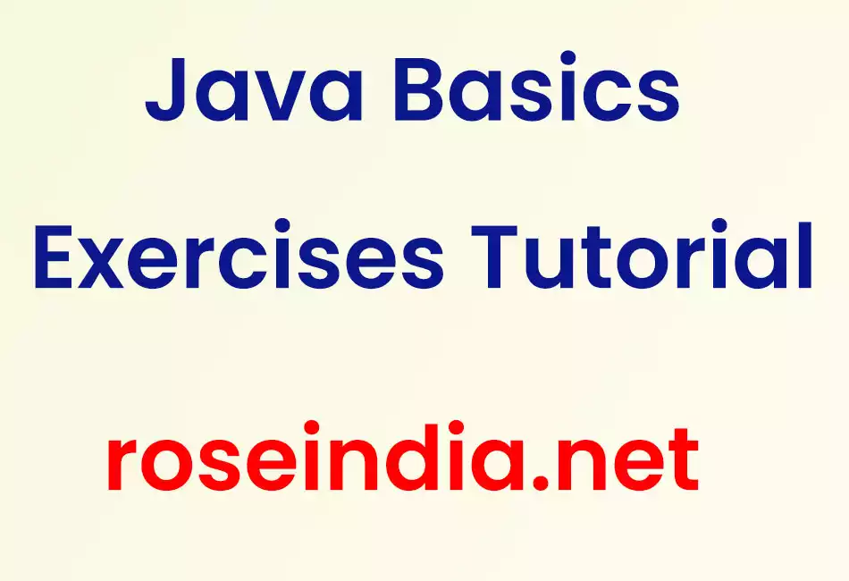 Java Basics Exercises Tutorial