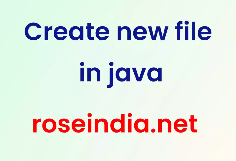 Create new file in java