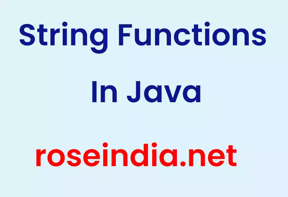 String Functions In Java
