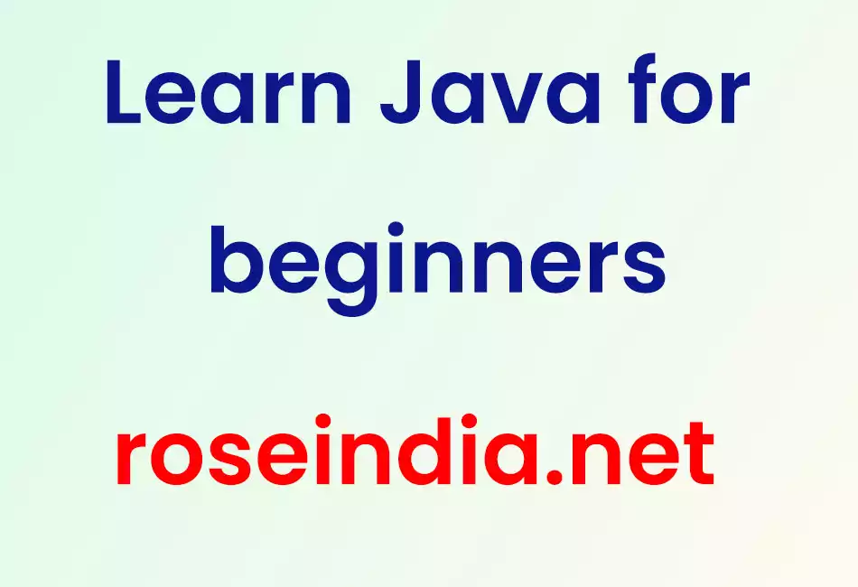 Learn Java for beginner