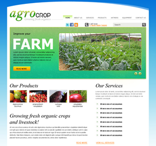 Agro product website template design