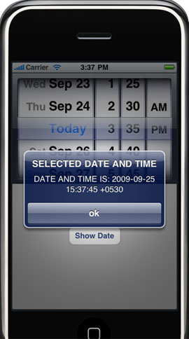 iphone date picker view controller