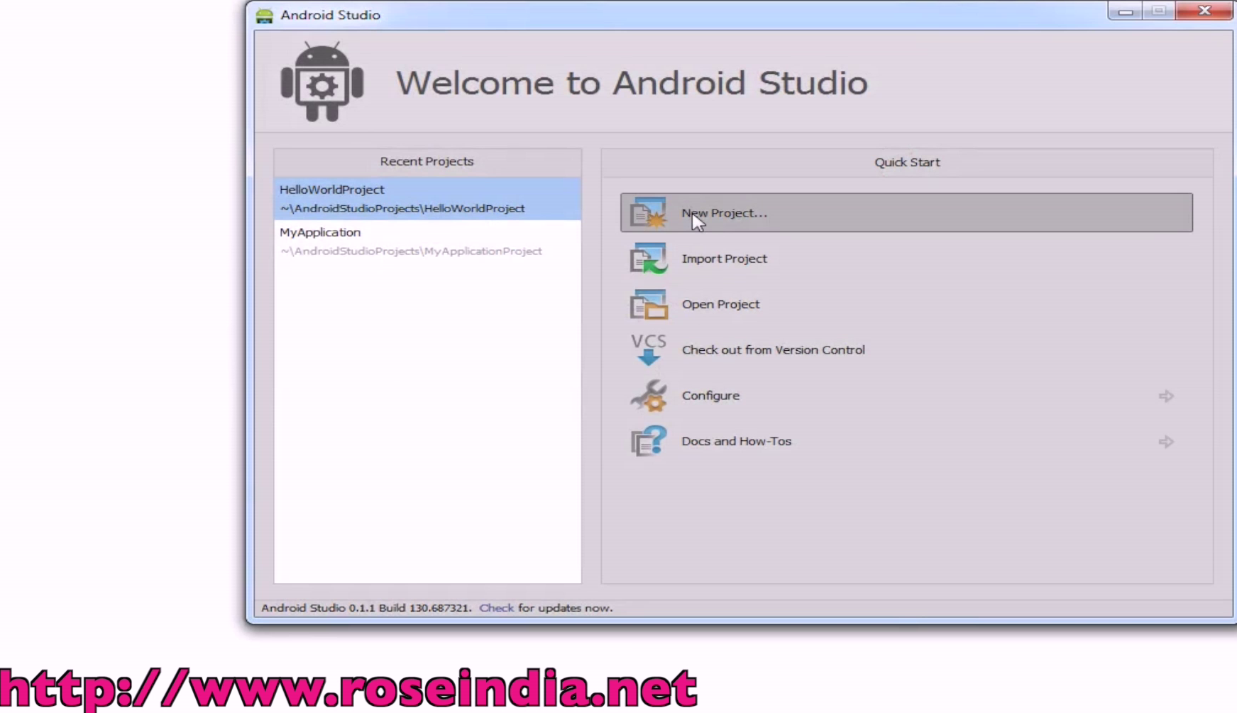 welcome-android studio