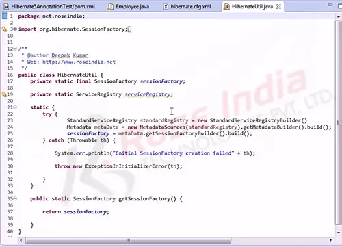 Hibernate utility class for bootstrapping