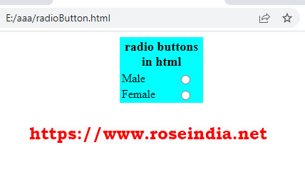 Radio button in HTML