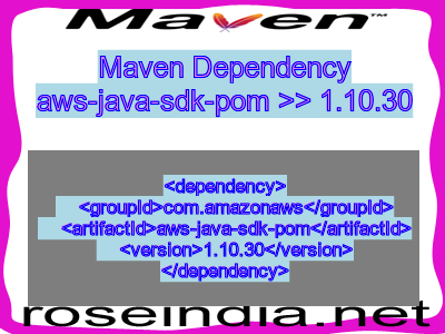 Maven dependency of aws-java-sdk-pom version 1.10.30