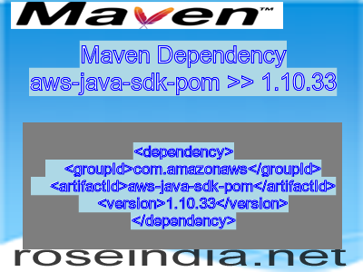 Maven dependency of aws-java-sdk-pom version 1.10.33