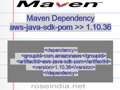 Maven dependency of aws-java-sdk-pom version 1.10.36