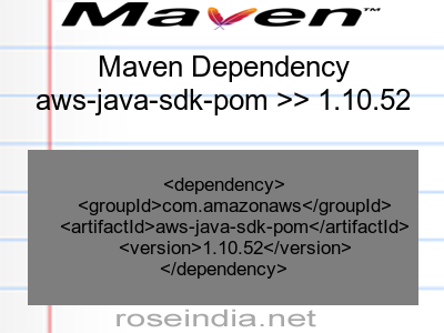 Maven dependency of aws-java-sdk-pom version 1.10.52