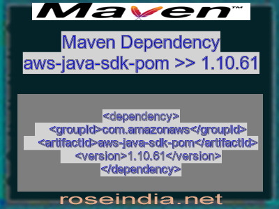 Maven dependency of aws-java-sdk-pom version 1.10.61