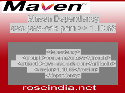 Maven dependency of aws-java-sdk-pom version 1.10.63