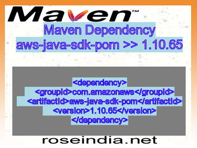 Maven dependency of aws-java-sdk-pom version 1.10.65