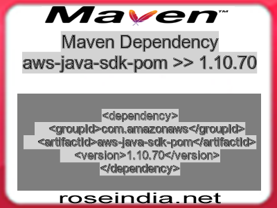 Maven dependency of aws-java-sdk-pom version 1.10.70