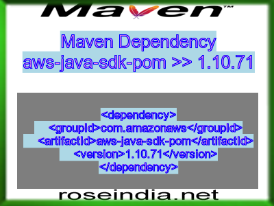 Maven dependency of aws-java-sdk-pom version 1.10.71