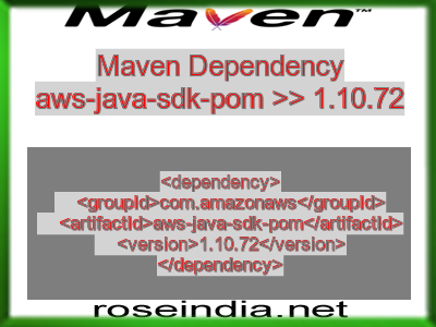 Maven dependency of aws-java-sdk-pom version 1.10.72