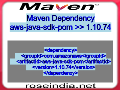 Maven dependency of aws-java-sdk-pom version 1.10.74
