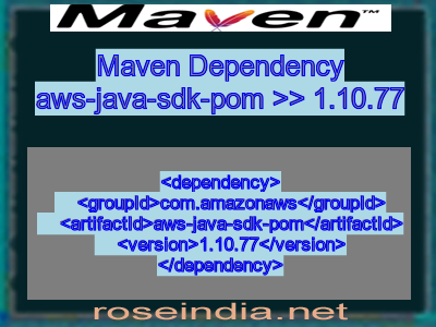 Maven dependency of aws-java-sdk-pom version 1.10.77