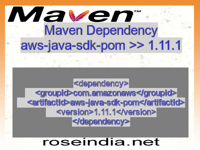 Maven dependency of aws-java-sdk-pom version 1.11.1