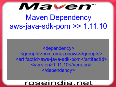 Maven dependency of aws-java-sdk-pom version 1.11.10