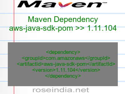 Maven dependency of aws-java-sdk-pom version 1.11.104