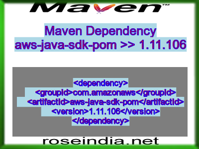 Maven dependency of aws-java-sdk-pom version 1.11.106