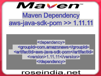 Maven dependency of aws-java-sdk-pom version 1.11.11