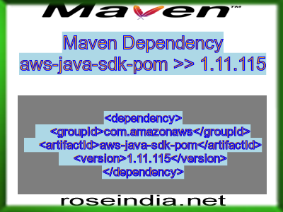 Maven dependency of aws-java-sdk-pom version 1.11.115