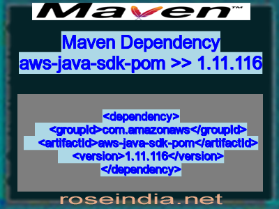 Maven dependency of aws-java-sdk-pom version 1.11.116