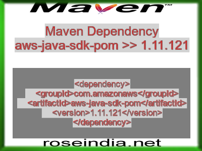 Maven dependency of aws-java-sdk-pom version 1.11.121