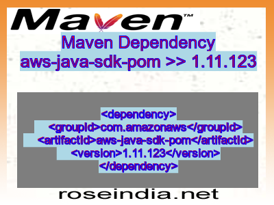 Maven dependency of aws-java-sdk-pom version 1.11.123