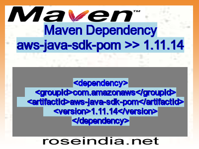 Maven dependency of aws-java-sdk-pom version 1.11.14