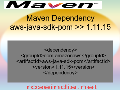 Maven dependency of aws-java-sdk-pom version 1.11.15