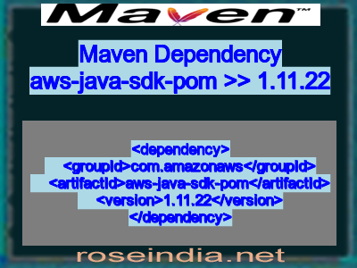Maven dependency of aws-java-sdk-pom version 1.11.22