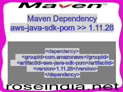 Maven dependency of aws-java-sdk-pom version 1.11.28