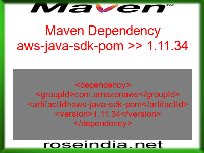 Maven dependency of aws-java-sdk-pom version 1.11.34