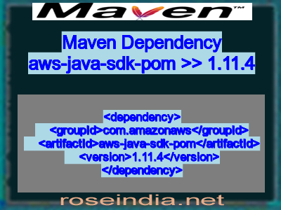 Maven dependency of aws-java-sdk-pom version 1.11.4