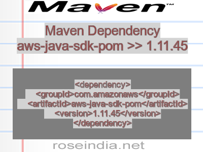 Maven dependency of aws-java-sdk-pom version 1.11.45